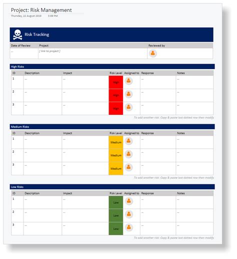 Project Risk Management Template OneNote 9