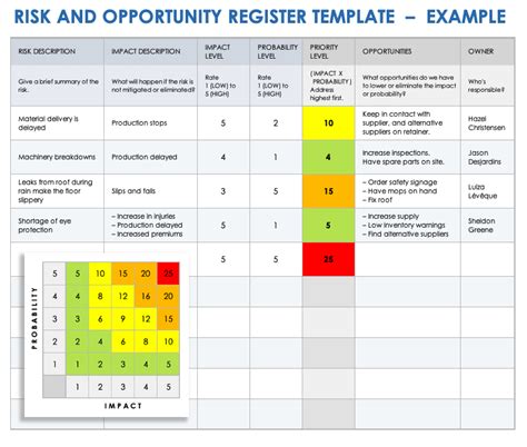 Project Risk Template