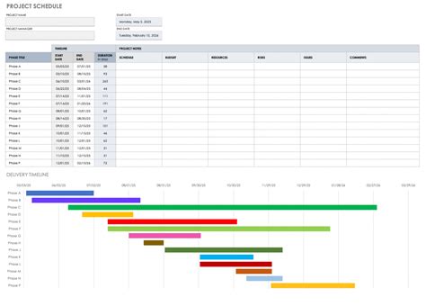 Project Scheduling Template