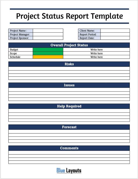 Project Status Report Template