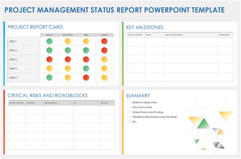 Project Status Report Template PPT Elements