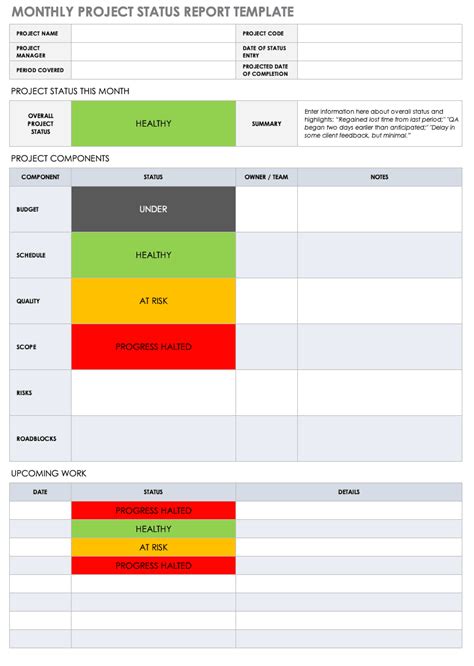 Project Status Template