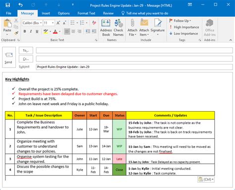 Project Status Update Template 8