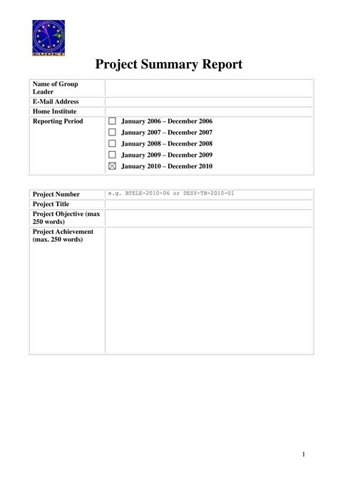 Project Summary Template