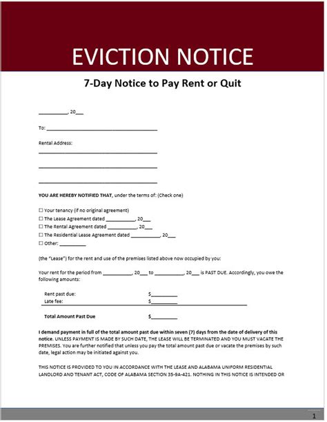 Proof of service eviction notice