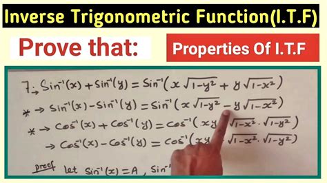 Properties of Inverse Trig Functions