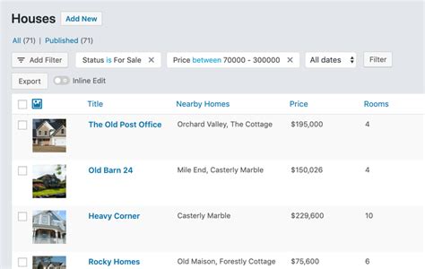 Property Listings and Filtering