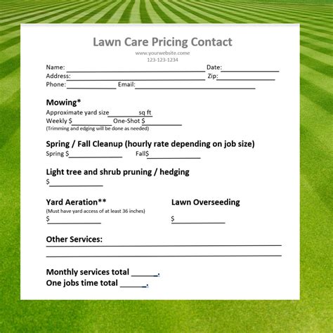 Proposal for lawn care services example