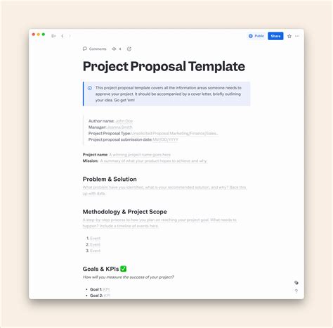 Proposal Template Components