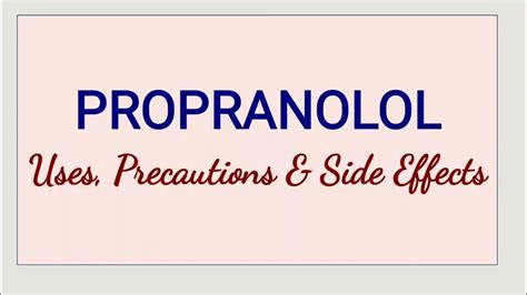 Propranolol precautions