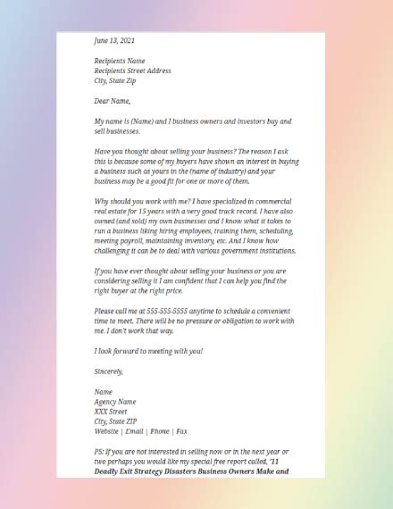 Prospecting letter template 7