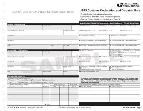 PS Form 2976-R Benefits