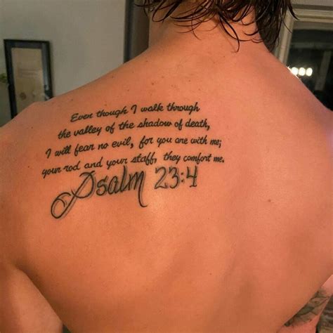 Psalm 23:4 tattoo on the shoulder