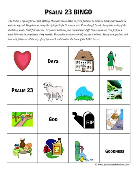 Psalm 23 Bingo