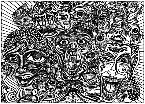 Psychedelic art coloring page