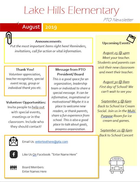 PTA Newsletter Template 7
