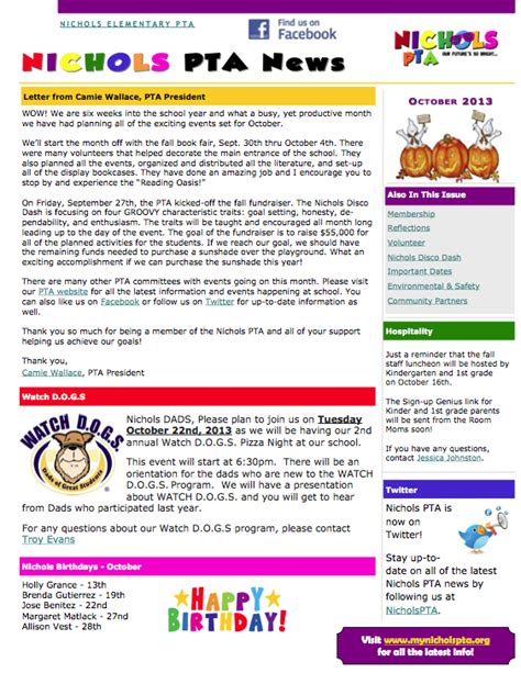 PTA Newsletter Template 8