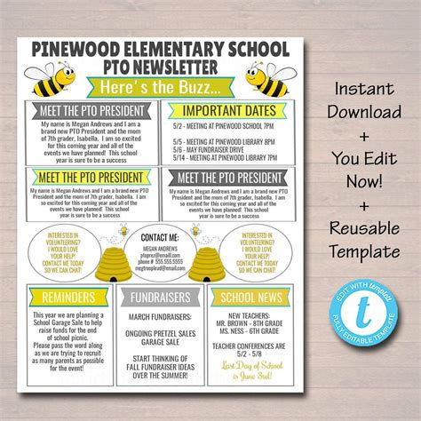 School-Themed PTO Flyer Template