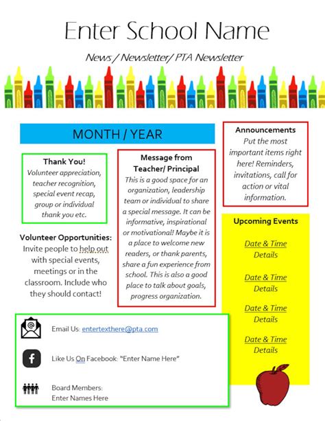 PTO Newsletter Templates Word