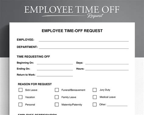 PTO Time Off Request Example