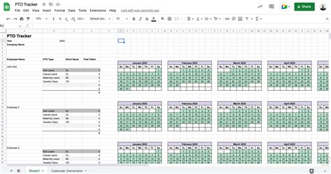 pto tracking excel template 1