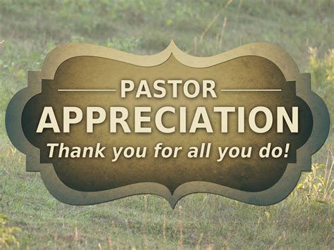 Public Recognition for Pastor Appreciation