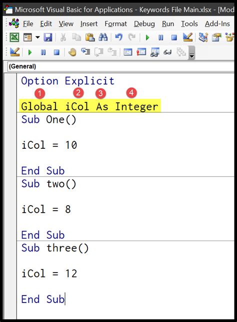 Public Variables in Excel VBA Gallery 5