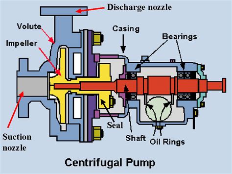 A diagram of a centrifugal pump