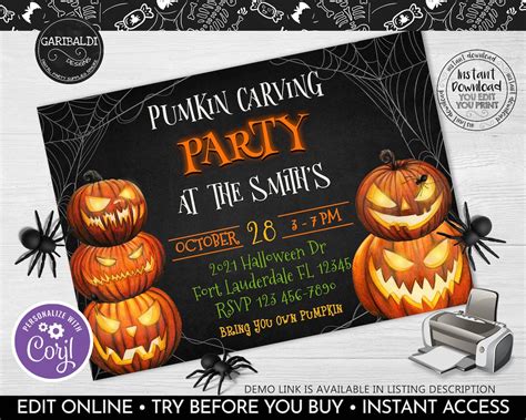 Pumpkin Carving Invitation