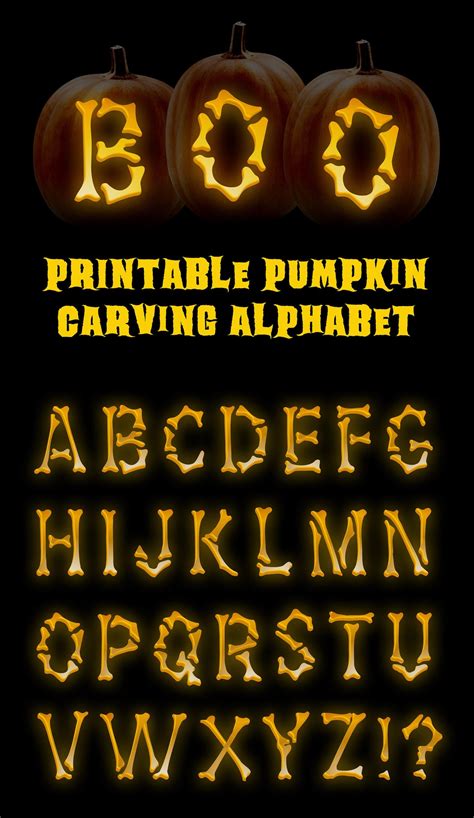 Pumpkin Carving Letter Stencils