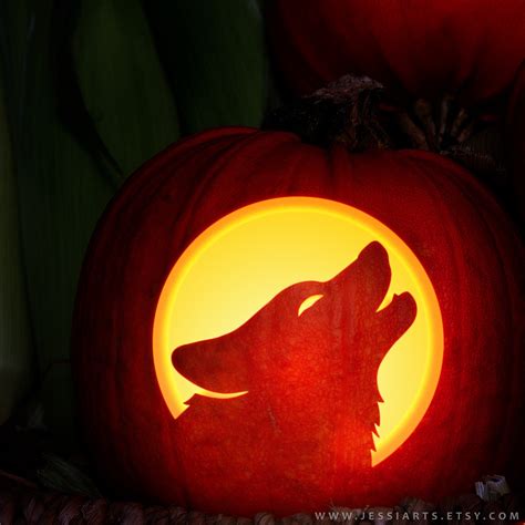 Pumpkin Carving Wolf Design