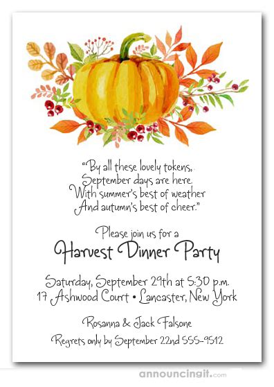 Pumpkin Gathering Invitation