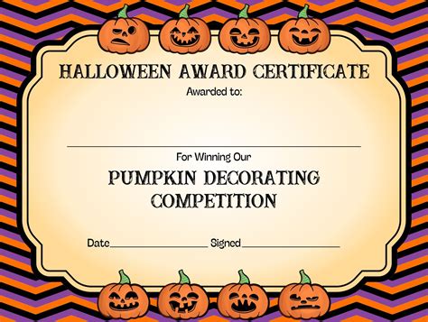 Pumpkin Patch Certificate Template