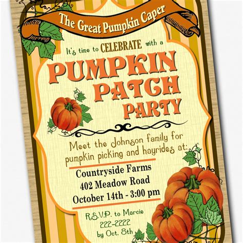 Pumpkin Patch Party Invitation Template