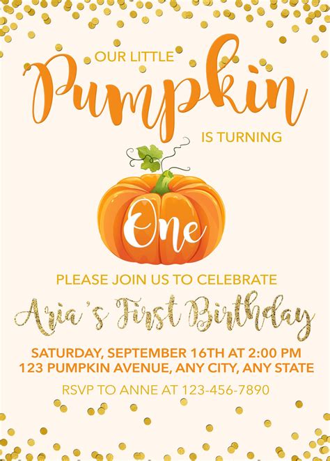 Pumpkin Themed Invitation