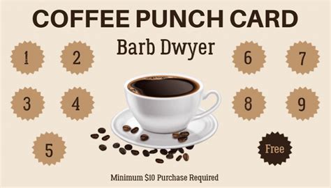 Punch Card Designs for Coffee Shops