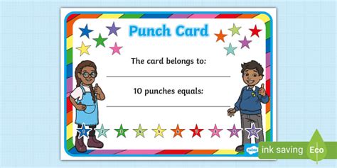 Punch Card Template 1