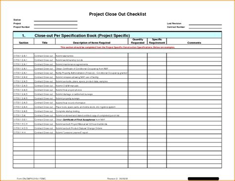 Punch List Template for Construction