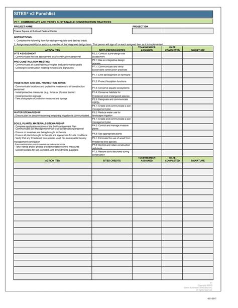 Punch List Template PDF