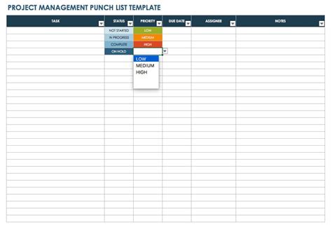 Punch List Template Smartsheet