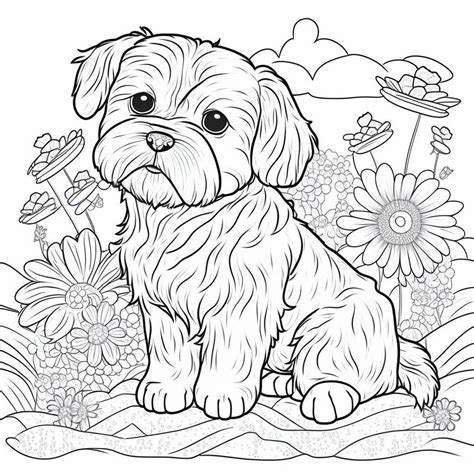 Puppy coloring book for kids