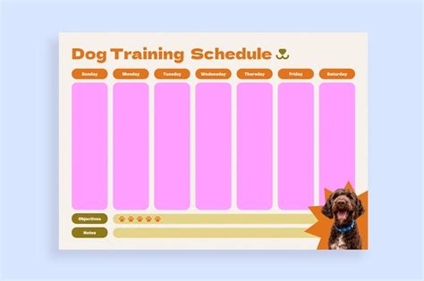 Puppy Exercise Schedule Template