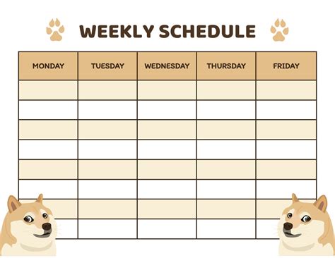 Puppy Health Schedule Template