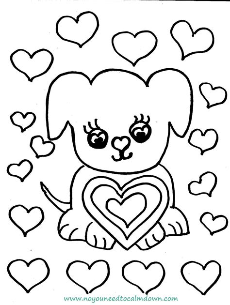 Puppy Love Coloring Page