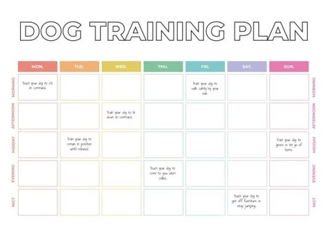 Puppy Training Schedule Template