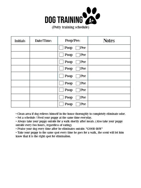 Puppy Training Template