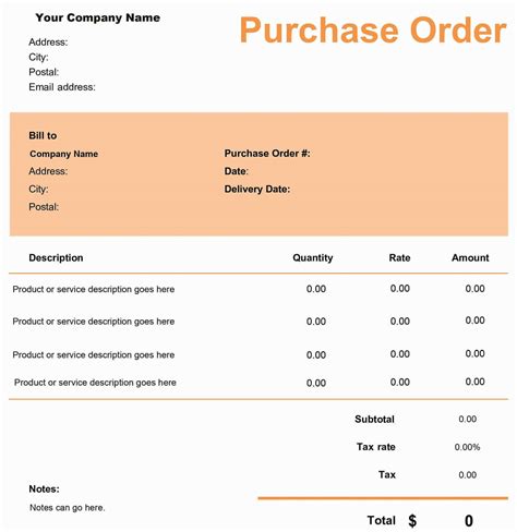 Purchase Order Example