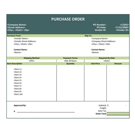 Purchase Order Management Template