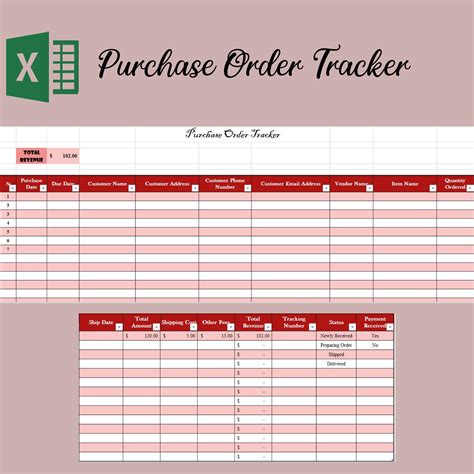 Purchase Order Tracker Template