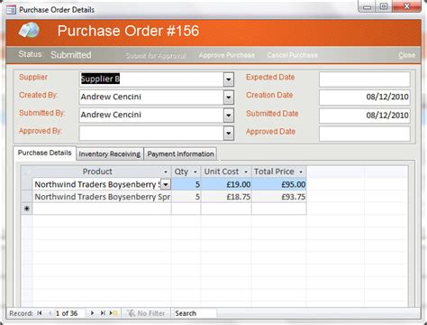 Purchase Request Database